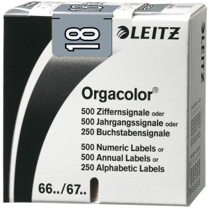 Jahressignal Leitz Orgacolor 6748 - 30 x 23 mm grau...