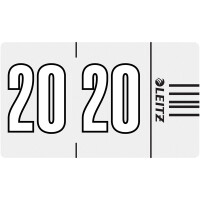 Jahressignal Leitz Orgacolor 6750 - 30 x 23 mm weiß Aufdruck 2020 selbstklebend Pckg/100