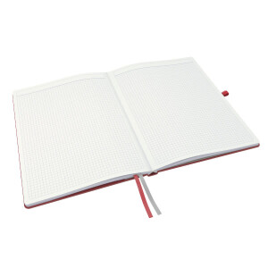 Notizbuch Leitz Complete 4471 - A4 210 x 297 mm rot kariert 80 Blatt Hartpappe-Einband FSC 96 g/m²