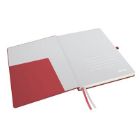 Notizbuch Leitz Complete 4471 - A4 210 x 297 mm rot kariert 80 Blatt Hartpappe-Einband FSC 96 g/m²
