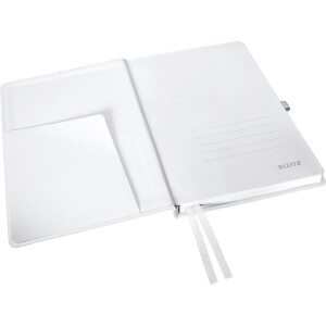 Notizbuch Leitz Style 4486 - A5 148 x 210 mm arktik weiß kariert 80 Blatt Hartpappe-Einband FSC 96 g/m²