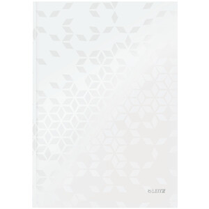 Notizbuch Leitz WOW 4626 - A4 210 x 297 mm perlweiß kariert 80 Blatt Hartpappe-Einband FSC 90 g/m²