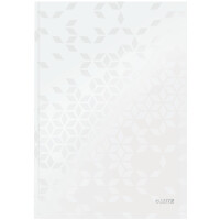 Notizbuch Leitz WOW 4626 - A4 210 x 297 mm perlweiß kariert 80 Blatt Hartpappe-Einband FSC 90 g/m²
