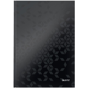 Notizbuch Leitz WOW 4626 - A4 210 x 297 mm schwarz kariert 80 Blatt Hartpappe-Einband FSC 90 g/m²