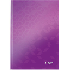 Notizbuch Leitz WOW 4628 - A5 148 x 210 mm violett kariert 80 Blatt Hartpappe-Einband FSC 90 g/m²