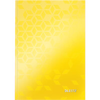 Notizbuch Leitz WOW 4628 - A5 148 x 210 mm gelb kariert 80 Blatt Hartpappe-Einband FSC 90 g/m²