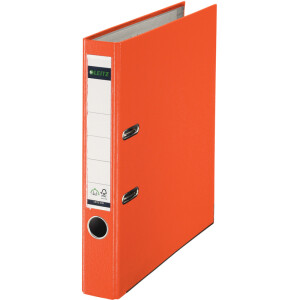 Ordner Leitz Premium 1015 - A4 318 x 285 mm orange 52 mm schmal 180° Mechanik FSC-Kunststoff