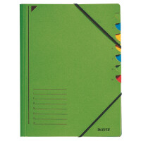 Ordnungsmappe Leitz 3907 - A4 245 x 320 mm grün 7 Fächer Colorspan 400 g/qm²
