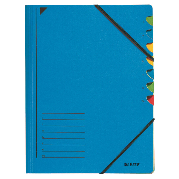 Ordnungsmappe Leitz 3907 - A4 245 x 320 mm blau 7 Fächer Colorspan 400 g/qm²