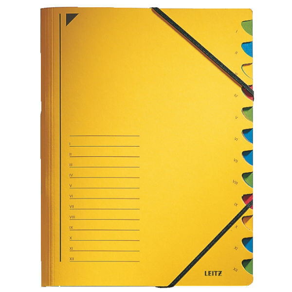 Ordnungsmappe Leitz 3912 - A4 247 x 320 mm gelb 12 Fächer Colorspan 400 g/qm²