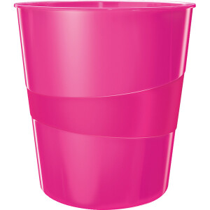 Papierkorb Leitz WOW 5278 - pink 15 Liter PS