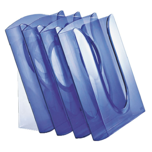 Prospekthalter Leitz 5400 - A4 Übergröße blau transparent 4 Fächer Polystyrol