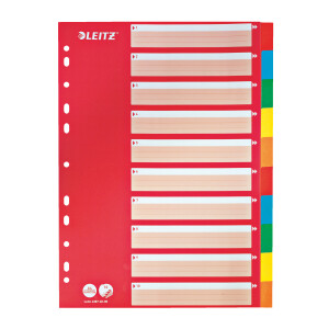 Register Leitz 4387 - A4 farbig blanko 10-teilig Karton...