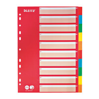 Register Leitz 4387 - A4 farbig blanko 10-teilig Karton 160 g/m²