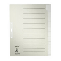 Register Leitz 1220 - A4 grau blanko 20-teilig Recyclingpapier 100 g/m²