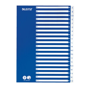 Register Leitz 1253 - A4 weiß/blau A-Z PP-Folie
