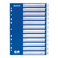 Register Leitz 1254 - A4 weiß/blau Monate 12-teilig PP-Folie