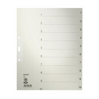 Register Leitz 1232 - A4 grau 1-10 Recyclingpapier 100 g/m²