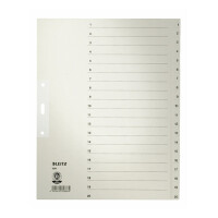 Register Leitz 1234 - A4 grau 1-20 Recyclingpapier 100 g/m²