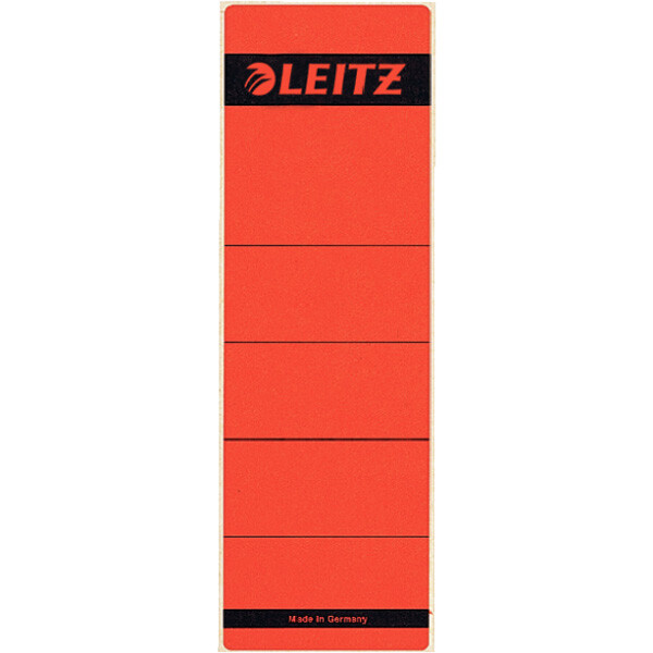 Ordnerrückenschild Leitz 1642 - 62 x 192 mm rot breit / kurz selbstklebend für Handbeschriftung Pckg/10