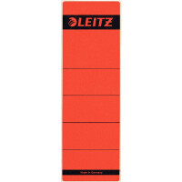 Ordnerrückenschild Leitz 1642 - 62 x 192 mm rot breit / kurz selbstklebend für Handbeschriftung Pckg/10
