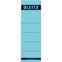 Ordnerrückenschild Leitz 1642 - 62 x 192 mm blau breit / kurz selbstklebend für Handbeschriftung Pckg/10