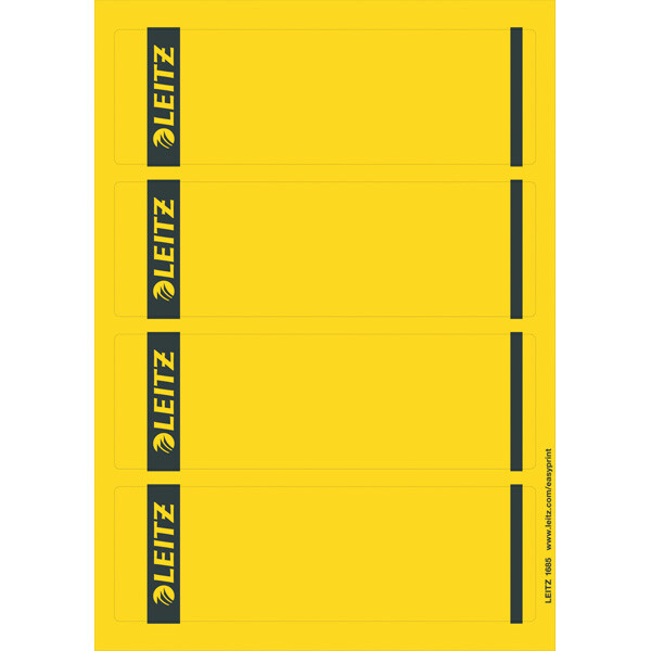 Ordnerrückenschild Leitz 1685 - 62 x 192 mm gelb breit / kurz selbstklebend für alle Druckertypen Pckg/100