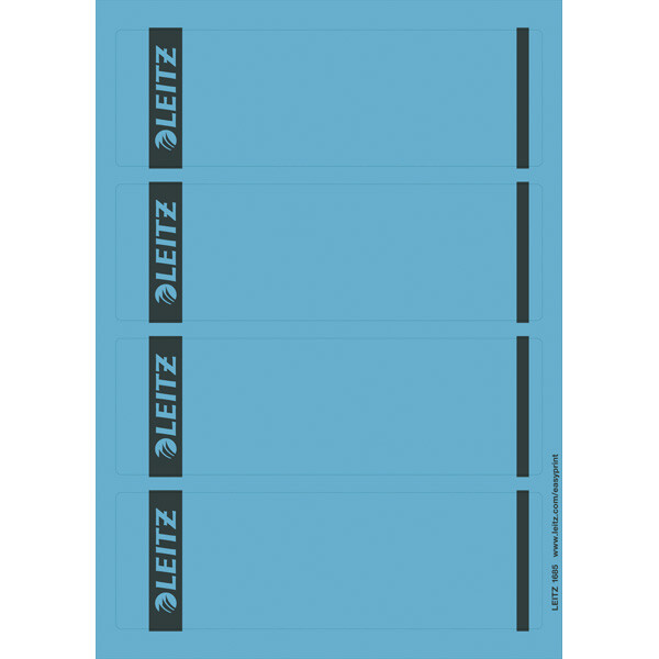 Ordnerrückenschild Leitz 1685 - 62 x 192 mm blau breit / kurz selbstklebend für alle Druckertypen Pckg/100