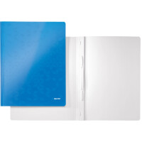 Schnellhefter Leitz WOW 3001 - A4 310 x 240 mm blau metallic Amtsheftung/kaufmännsche Heftung FSC-Karton 300 g/m²