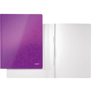Schnellhefter Leitz WOW 3001 - A4 310 x 240 mm violett Amtsheftung/kaufmännsche Heftung FSC-Karton 300 g/m²