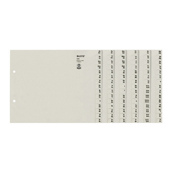 Register Leitz 1306 - A4 grau A-Z Maxi 6 Reihen Recyclingpapier 100 g/m²