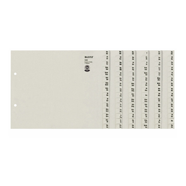 Register Leitz 1308 - A4 grau A-Z Maxi 8 Reihen Recyclingpapier 100 g/m²