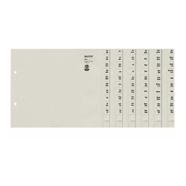 Register Leitz 1352 - A4 grau A-Z Maxi 100 Reihen Recyclingpapier 100 g/m²