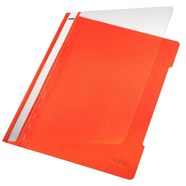 Sichthefter Leitz 4191 - A4 310 x 233 mm orange mit Beschriftungsfeld reißfeste PVC-Folie