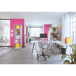 Stifteschale Leitz WOW Duo Colour 5365 - 266 x 28 x 101 mm pink/weiß mit Induktionsladegerät Polystyrol