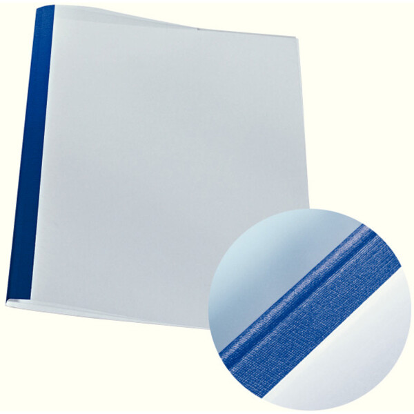 Thermobindemappe Leitz 39241 - A4 blau bis 30 Blatt transparenter Vorderdeckel FSC-Leinenkarton Pckg/100