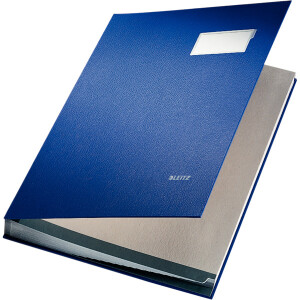 Unterschriftenmappe Leitz 5700 - A4 240 x 340 mm blau 20 Fächer Graupappe