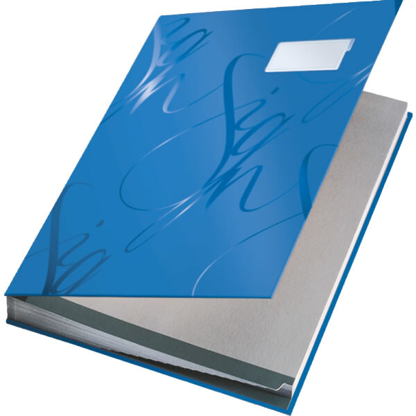 Unterschriftenmappe Leitz 5745 - A4 240 x 340 mm blau 18 Fächer Graupappe