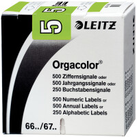 Ziffernsignal Leitz Orgacolor 6605 - 30 x 23 mm grün Aufdruck 5 selbstklebend Pckg/500