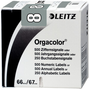 Ziffernsignal Leitz Orgacolor 6608 - 30 x 23 mm grau...