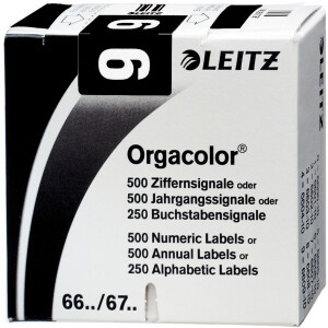 Ziffernsignal Leitz Orgacolor 6609 - 30 x 23 mm schwarz...