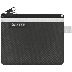 Zipbeutel Leitz WOW 4011 - Größe S 140 x 105 mm schwarz mit Reißverschluss Nylon