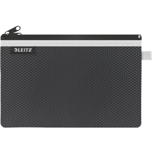 Zipbeutel Leitz WOW 4013 - Größe L 230 x 150 mm schwarz mit Reißverschluss Nylon