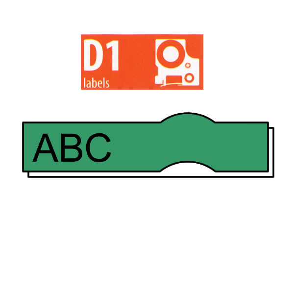 Schriftbandkassette Dymo 45019 - 12 mm x 7 m D1-Band schwarz auf grün selbstklebend Polyester Endlos