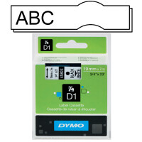 Schriftbandkassette Dymo 45803 - 19 mm x 7 m D1-Band schwarz auf weiß selbstklebend Polyester Endlos