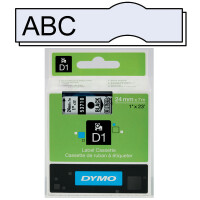Schriftbandkassette Dymo 53710 - 24 mm x 7 m D1-Band schwarz auf transparent selbstklebend Polyester Endlos
