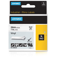 Schriftbandkassette Dymo 1805430 - 24 mm x 5,5 m Rhino ID1-Band schwarz auf weiß selbstklebend Vinyl Endlos