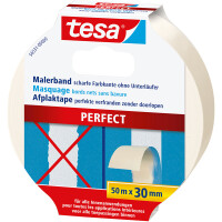 Abdeckband tesa Malerkrepp Perfect 56531 - 30 mm x 50 m beige Kreppband für Privat/Endverbraucher-Anwendungen