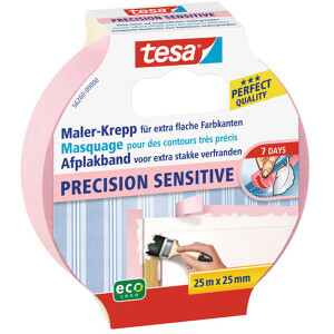 Abdeckband tesa Malerband Precision Sensitive 56260 - 25 mm x 25 m beige Kreppband für Privat/Endverbraucher-Anwendungen