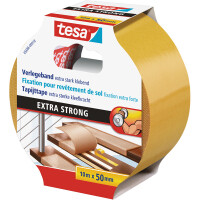Verlegedoppelband tesa Extra Strong 5686 - 50 mm x 10 m weiß Bodenbelagband für Privat/Endverbraucher-Anwendungen